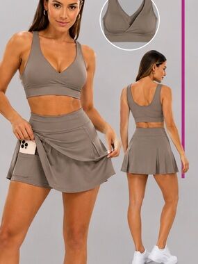 Performance Taupe Active Skort for Women